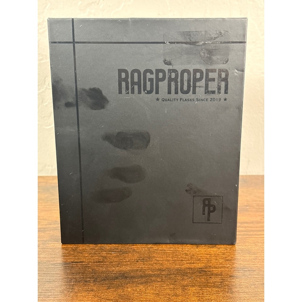 Rag Proper Modern Glass Hip Flask 100ml Charcoal Grey Silicone Sleeve Funnel Set